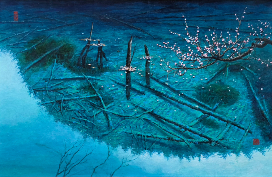 구채구, 80x60cm. 아크릴물감.jpg